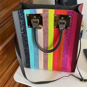 Sophie hulme rainbow glitter Albion tote
